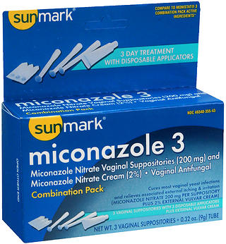 Sunmark Miconazole 3 Vaginal Antifungal Combination Pack Disposable Applicators 3 EA