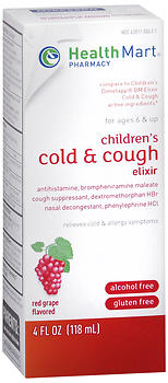 Health Mart Multi-Symptom Children's Cold & Cough Liquid Grape 4 oz