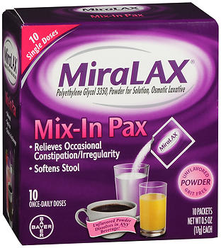MiraLAX Mix-In Pax Powder Packets Unflavored