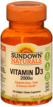 Sundown Naturals Vitamin D3 2000 IU Softgels 150 CP