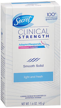 Secret Clinical Strength Antiperspirant/Deodorant Smooth Solid Light and Fresh Scent 1.6 OZ