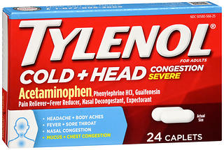 TYLENOL Cold + Head Congestion Severe Caplets 24 CP