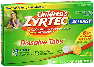 Zyrtec Children's Allergy Dissolve Tabs Citrus Flavor 12 TB