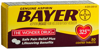 Bayer Safety Coated Aspirin 325 mg Tablets 50 TB