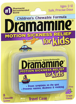 Dramamine for Kids Motion Sickness Relief Chewable Tablets Grape