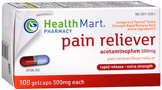 Health Mart Acetaminophen 500 mg Rapid Release for Adults 100 CP