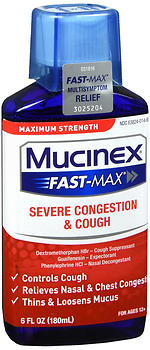Mucinex Fast-Max Severe Congestion & Cough Liquid Maximum Strength 6 OZ