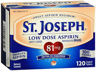 St. Joseph Low Dose Aspirin 81 mg Coated Tablets 120 TB