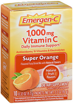 Emergen-C 1,000 mg Vitamin C Flavored Fizzy Drink Mix Packets Super Orange
