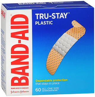 BAND-AID Tru-Stay Plastic Adhesive Bandages All One Size 60 EA