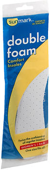 Sunmark Double Foam Comfort Insoles Women's One Size 1 PR