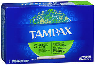 Tampax Tampons with Cardboard Applicators Super Plus Absorbency Unscented 10 EA
