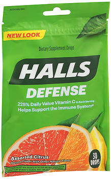 Halls Defense Vitamin C Drops Assorted Citrus