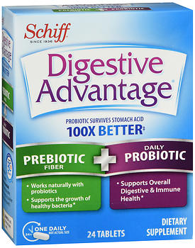 Schiff Digestive Advantage Prebiotic Fiber + Daily Probiotic Tablets