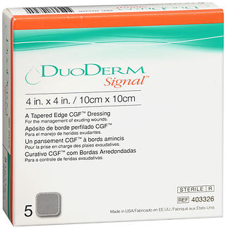 ConvaTec DuoDerm Signal Tapered Edge CGF Dressings 4 in. x 4 in. 5 EA