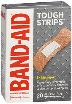 BAND-AID Tough Strips Adhesive Bandages 1 in x 3-1/4 in 20 EA