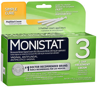Monistat Simple Cure 3-Day Treatment Vaginal Antifungal Prefilled Cream Applicators 1 EA