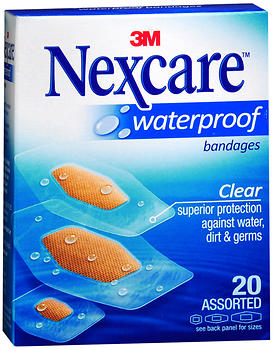 Nexcare Clear Waterproof Bandages Assorted Sizes 20 EA