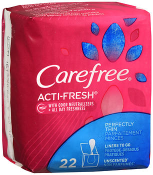 CAREFREE Acti-Fresh Body Shape Pantiliners Perfectly Thin Unscented 22 EA