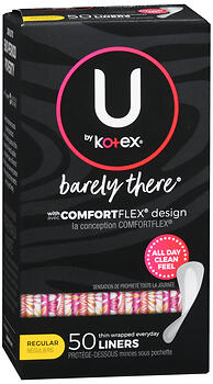 U by Kotex Barely There Wrapped Everyday Liners 50 EA