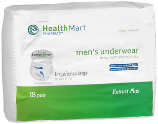 Health Mart Men's Underwear Maximum Absorbency Large/Extra Large 18 EA