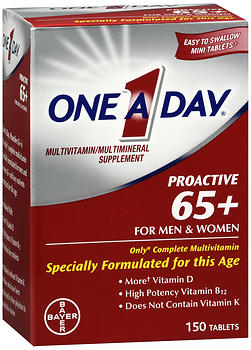ONE-A-DAY PROACTIVE 65+ FOR MEN & WOMEN MULTIVITAMIN/MULTIMINERAL TABLETS