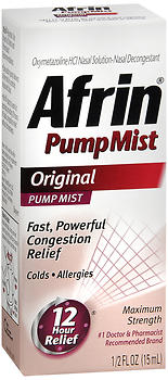 Afrin Original Nasal Decongestant Pump Mist