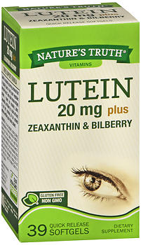 Nature's Truth Lutein 20 mg plus Zeaxanthin & Bilberry Quick Release Softgels