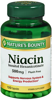 NATURE'S BOUNTY NIACIN 500 MG VITAMIN SUPPLEMENT CAPSULES
