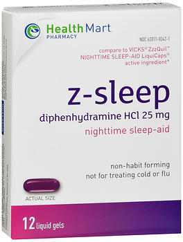 Health Mart Pharmacy Z-Sleep 25 mg Nighttime Sleep-Aid Liquid Gels