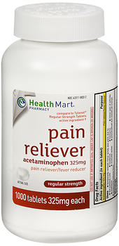 Health Mart Pain Reliever 325 mg Tablets Regular Strength 1000 TB