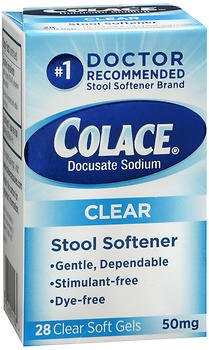 Colace Clear Stool Softener 50 mg Soft Gels