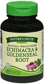 Nature's Truth Natural Whole Herb Echinacea & Goldenseal Root Quick Release Capsules 100 CP
