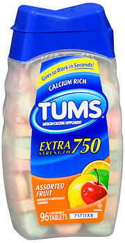 TUMS Extra Strength 750 Chewable Tablets Assorted Fruit