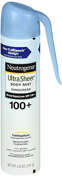 Neutrogena Ultra Sheer Body Mist Sunscreen SPF 100+ 5 OZ