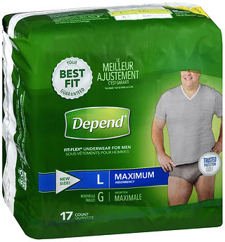 Depend Fit-Flex Underwear for Men Large Maximum Absorbency 17 CT