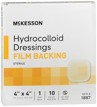 McKesson Hydrocolloid Dressing Film Backing 4"x4" 10 EA