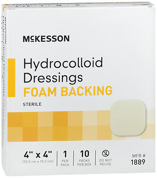 McKesson Hydrocolloid Dressing Foam Backing 4"x4" 10 EA