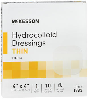 McKesson Hydrocolloid Dressing Thin 4"x4" 10 EA