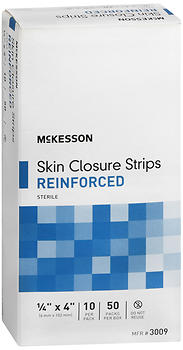 McKesson Skin Closure Strips Reinforced 1/4"x4" 10 EA