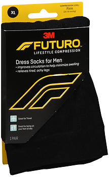 FUTURO Lifestyle Compression Dress Socks for Men Firm Black SIZE XL