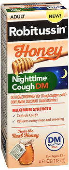 Robitussin Adult Honey Nighttime Cough DM Liquid 4 OZ