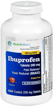 Health Mart Ibuprofen 200 mg (NSAID) Coated Tablets 500 TB