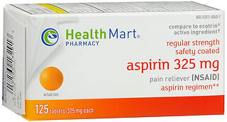 Health Mart Regular Strength Safety Coated Aspirin 325 mg Tablets 125 TB