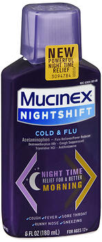 Mucinex Nightshift Cold & Flu Liquid 6 OZ
