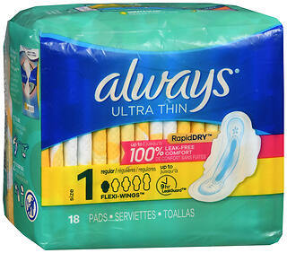 Always Maxi Pads with Flexi-Wings Regular 18 EA
