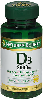 Nature's Bounty Vitamin D3 Soft Gel 2000 IU