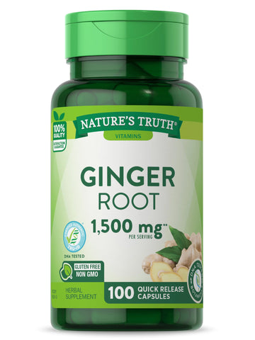 Nature's Truth Ginger Root 1,500 mg Herbal Supplement Capsules 100 CP